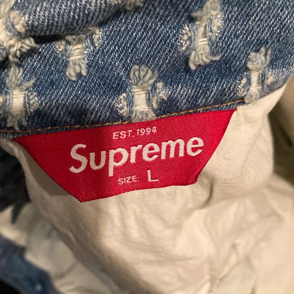 Supreme Blue Patterned Denim Jacket - image 3